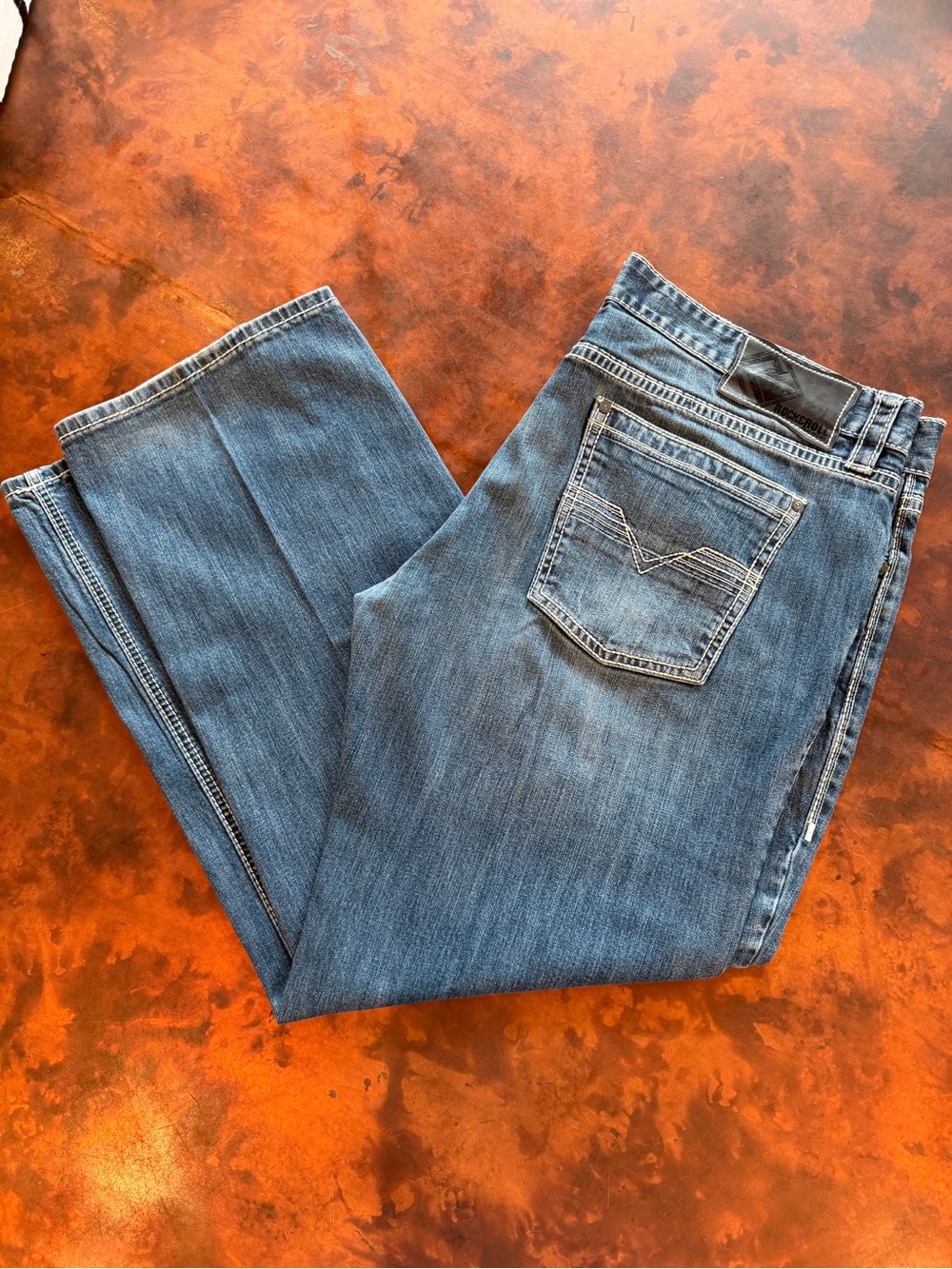Rock and Roll Denim 42 x 32 Jeans Super Nice! Pistol Straight